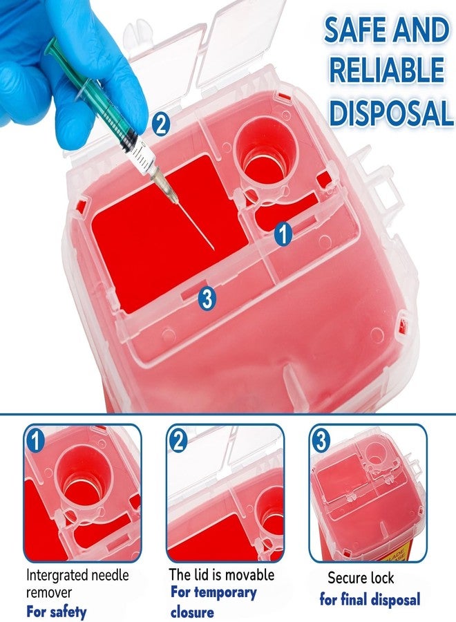 ZOOFOX 20 Pack Sharps Disposal Container, 1 Quart Flip Top Sharps Box for Home Use and Professional, Portable Needle and Syringe Containers for Travel - Image 4